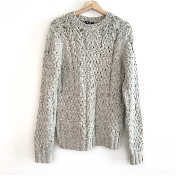 Apcmens Wool Alpaca Cable Knit Sweater 